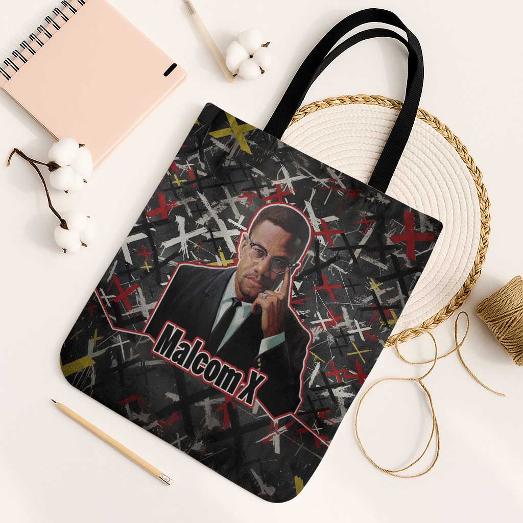 Malcolm X Tote Bag Street Art Style Portrait Quote The Future Belongs to Those Who Prepare Civil Rights Tribute - African Pride