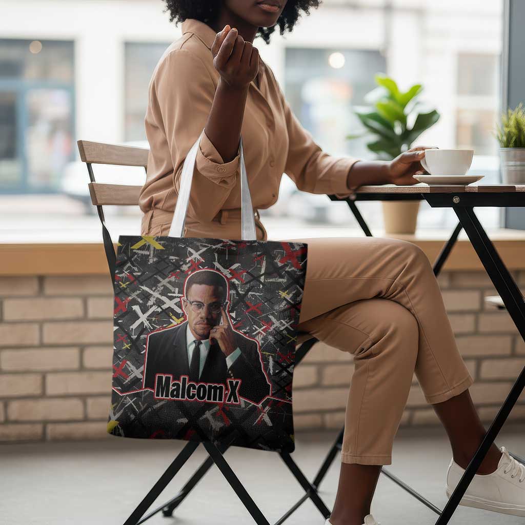 Malcolm X Tote Bag Street Art Style Portrait Quote The Future Belongs to Those Who Prepare Civil Rights Tribute - African Pride