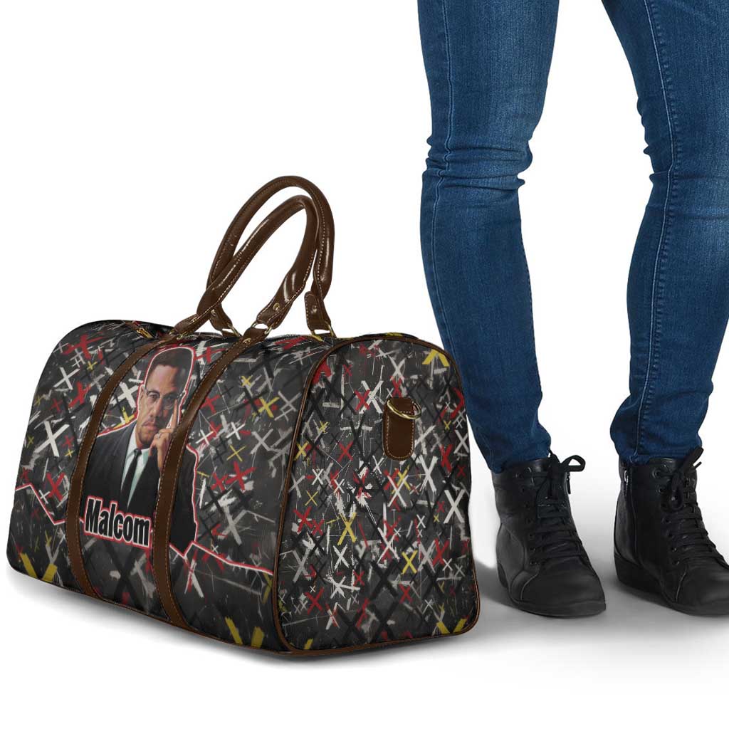 Malcolm X Travel Bag Street Art Style Portrait Quote The Future Belongs to Those Who Prepare Civil Rights Tribute - African Pride