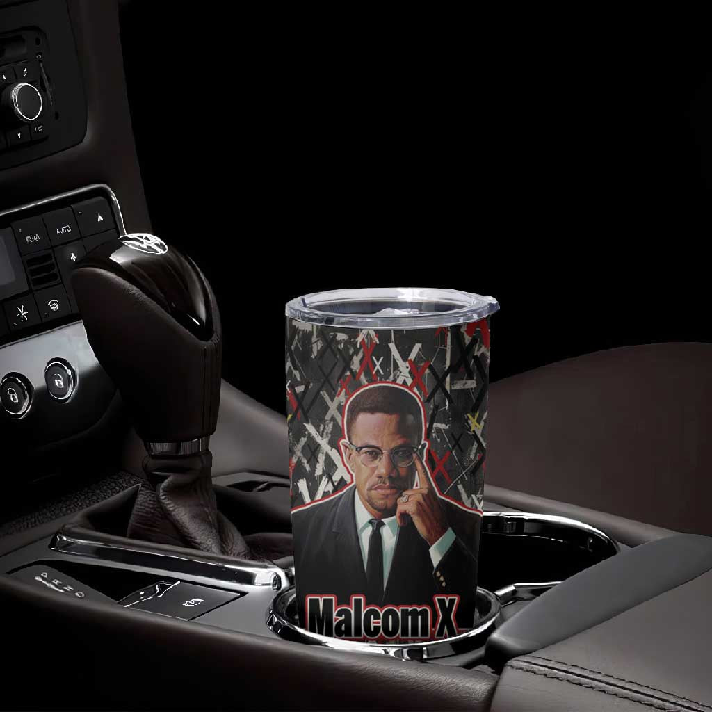 Malcolm X Tumbler Cup Street Art Style Portrait Quote The Future Belongs to Those Who Prepare Civil Rights Tribute - African Pride