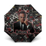 Malcolm X Umbrella Street Art Style Portrait Quote The Future Belongs to Those Who Prepare Civil Rights Tribute - African Pride