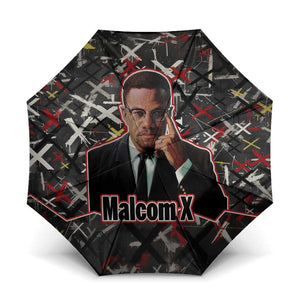 Malcolm X Umbrella Street Art Style Portrait Quote The Future Belongs to Those Who Prepare Civil Rights Tribute - African Pride