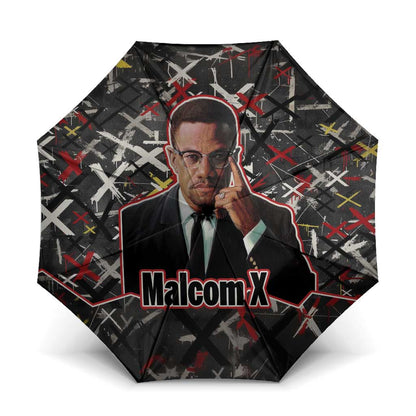 Malcolm X Umbrella Street Art Style Portrait Quote The Future Belongs to Those Who Prepare Civil Rights Tribute - African Pride