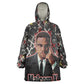 Malcolm X Wearable Blanket Hoodie Street Art Style Portrait Quote The Future Belongs to Those Who Prepare Civil Rights Tribute - African Pride