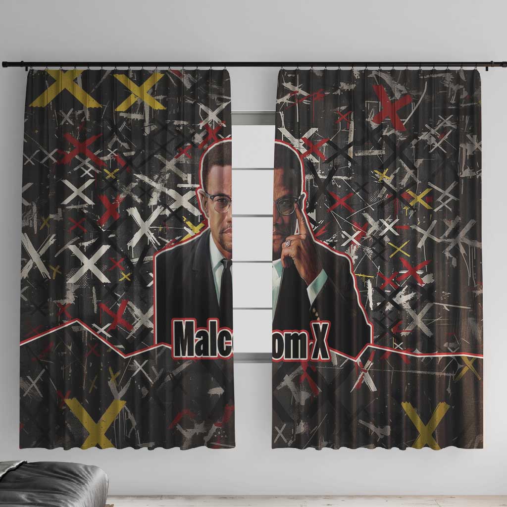 Malcolm X Window Curtain Street Art Style Portrait Quote The Future Belongs to Those Who Prepare Civil Rights Tribute - African Pride