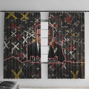 Malcolm X Window Curtain Street Art Style Portrait Quote The Future Belongs to Those Who Prepare Civil Rights Tribute - African Pride