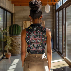 Malcolm X Women Sleeveless Polo Shirt Street Art Style Portrait Quote The Future Belongs to Those Who Prepare Civil Rights Tribute - African Pride