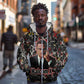 Malcolm X Zip Hoodie Street Art Style Portrait Quote The Future Belongs to Those Who Prepare Civil Rights Tribute - African Pride