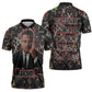 Malcolm X Zipper Polo Shirt Street Art Style Portrait Quote The Future Belongs to Those Who Prepare Civil Rights Tribute - African Pride