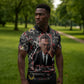 Malcolm X Zipper Polo Shirt Street Art Style Portrait Quote The Future Belongs to Those Who Prepare Civil Rights Tribute - African Pride