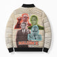 Malcolm X Bomber Puffer Jacket Pop Art Portrait Collage Civil Rights Activist Retro Style Design - African Pride