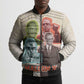 Malcolm X Bomber Puffer Jacket Pop Art Portrait Collage Civil Rights Activist Retro Style Design - African Pride