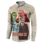 Malcolm X Button Sweatshirt Pop Art Portrait Collage Civil Rights Activist Retro Style Design