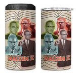 Malcolm X 4 in 1 Can Cooler Tumbler Pop Art Portrait Collage Civil Rights Activist Retro Style Design - African Pride