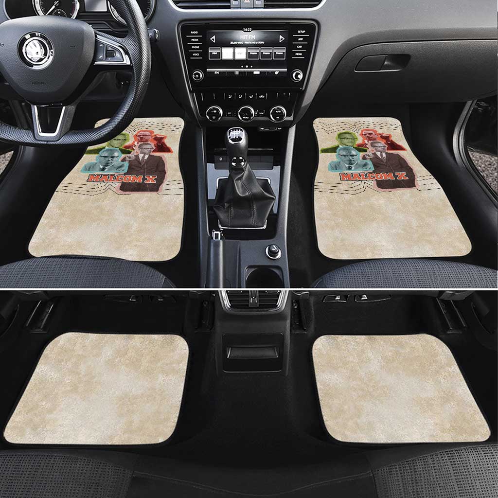 Malcolm X Car Mats Pop Art Portrait Collage Civil Rights Activist Retro Style Design - African Pride