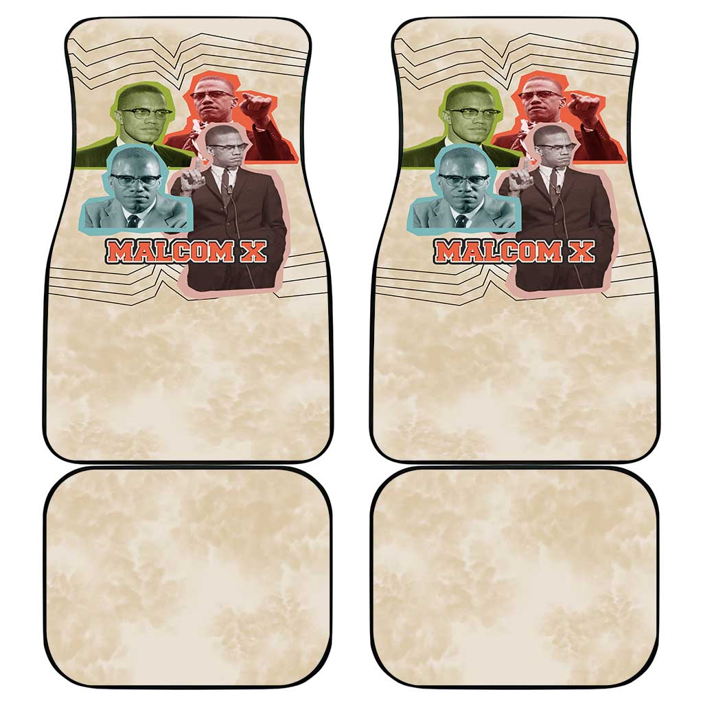Malcolm X Car Mats Pop Art Portrait Collage Civil Rights Activist Retro Style Design - African Pride