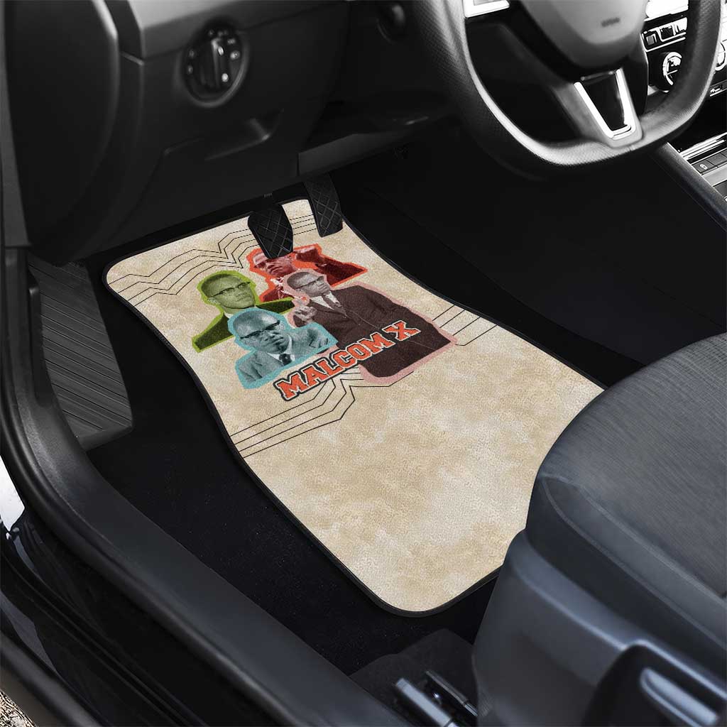 Malcolm X Car Mats Pop Art Portrait Collage Civil Rights Activist Retro Style Design - African Pride