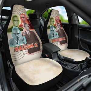 Malcolm X Car Seat Cover Pop Art Portrait Collage Civil Rights Activist Retro Style Design - African Pride