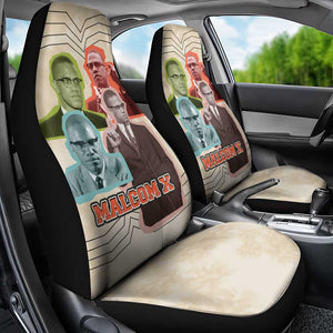 Malcolm X Car Seat Cover Pop Art Portrait Collage Civil Rights Activist Retro Style Design - African Pride