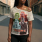 Malcolm X Cross Shoulder Shirt Pop Art Portrait Collage Civil Rights Activist Retro Style Design - African Pride