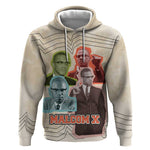 Malcolm X Hoodie Pop Art Portrait Collage Civil Rights Activist Retro Style Design - African Pride