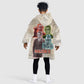 Malcolm X Kid Wearable Blanket Hoodie Pop Art Portrait Collage Civil Rights Activist Retro Style Design - African Pride