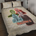 Malcolm X Quilt Bed Set Pop Art Portrait Collage Civil Rights Activist Retro Style Design - African Pride