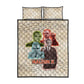 Malcolm X Quilt Bed Set Pop Art Portrait Collage Civil Rights Activist Retro Style Design - African Pride