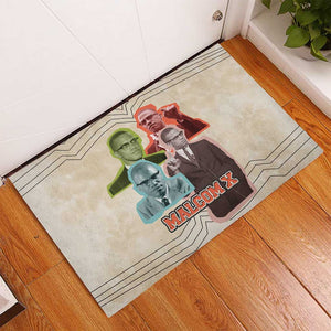 Malcolm X Rubber Doormat Pop Art Portrait Collage Civil Rights Activist Retro Style Design - African Pride