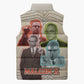 Malcolm X Sleeveless Puffer Jacket Pop Art Portrait Collage Civil Rights Activist Retro Style Design - African Pride