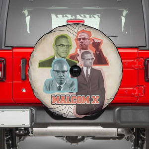 Malcolm X Spare Tire Cover Pop Art Portrait Collage Civil Rights Activist Retro Style Design - African Pride