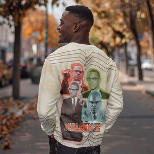 Malcolm X Sweatshirt Pop Art Portrait Collage Civil Rights Activist Retro Style Design - African Pride