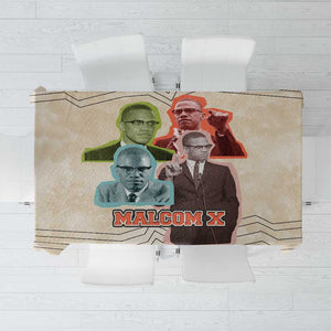 Malcolm X Tablecloth Pop Art Portrait Collage Civil Rights Activist Retro Style Design - African Pride