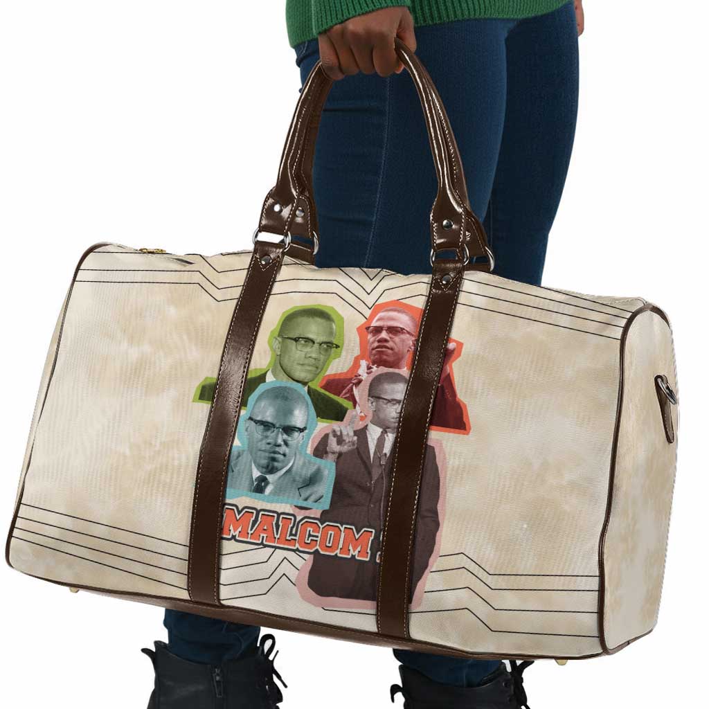 Malcolm X Travel Bag Pop Art Portrait Collage Civil Rights Activist Retro Style Design - African Pride