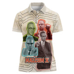 Malcolm X Women Polo Shirt Pop Art Portrait Collage Civil Rights Activist Retro Style Design TS04
