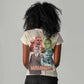 Malcolm X Women V-Neck T-Shirt Pop Art Portrait Collage Civil Rights Activist Retro Style Design TS04