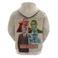 Malcolm X Zip Hoodie Pop Art Portrait Collage Civil Rights Activist Retro Style Design - African Pride
