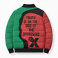Malcolm X Bomber Puffer Jacket Truth Is on the Side of the Oppressed Quote Civil Rights Tribute - African Pride