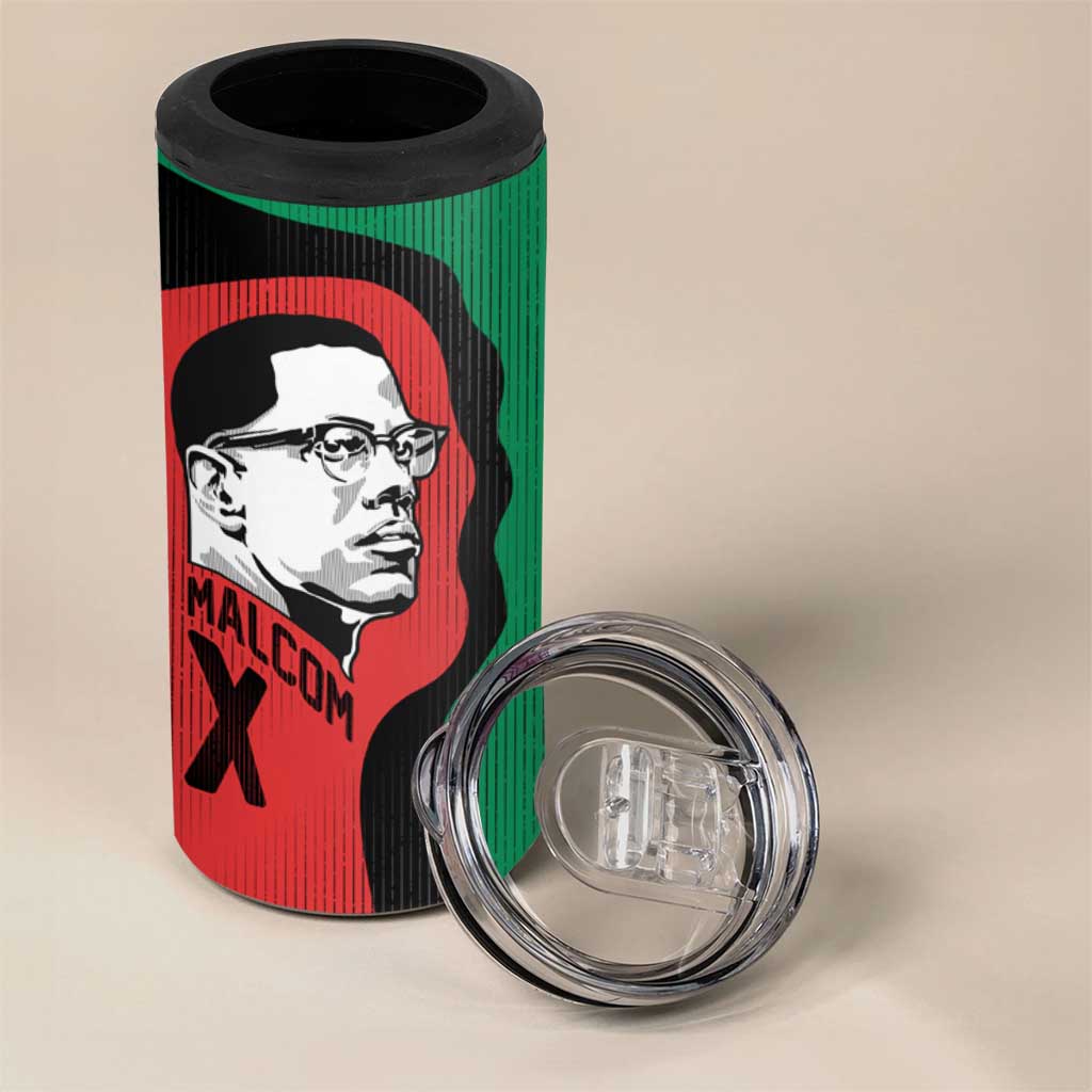 Malcolm X 4 in 1 Can Cooler Tumbler Truth Is on the Side of the Oppressed Quote Civil Rights Tribute - African Pride