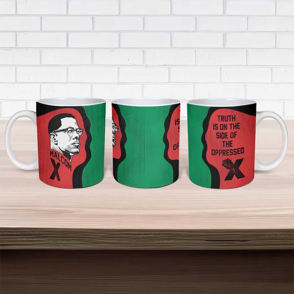 Malcolm X Ceramic Mug Truth Is on the Side of the Oppressed Quote Civil Rights Tribute - African Pride