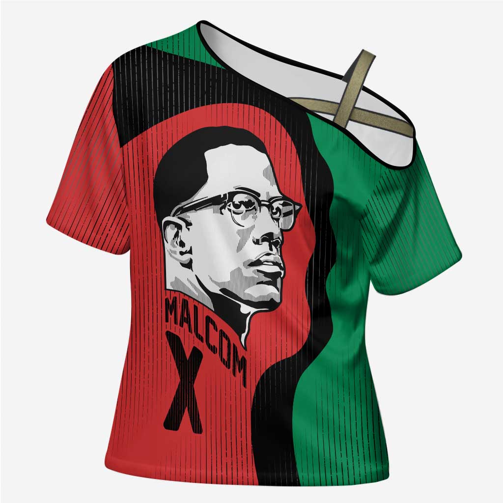 Malcolm X Cross Shoulder Shirt Truth Is on the Side of the Oppressed Quote Civil Rights Tribute - African Pride
