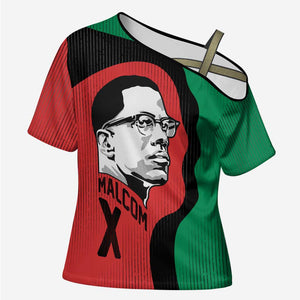 Malcolm X Cross Shoulder Shirt Truth Is on the Side of the Oppressed Quote Civil Rights Tribute - African Pride