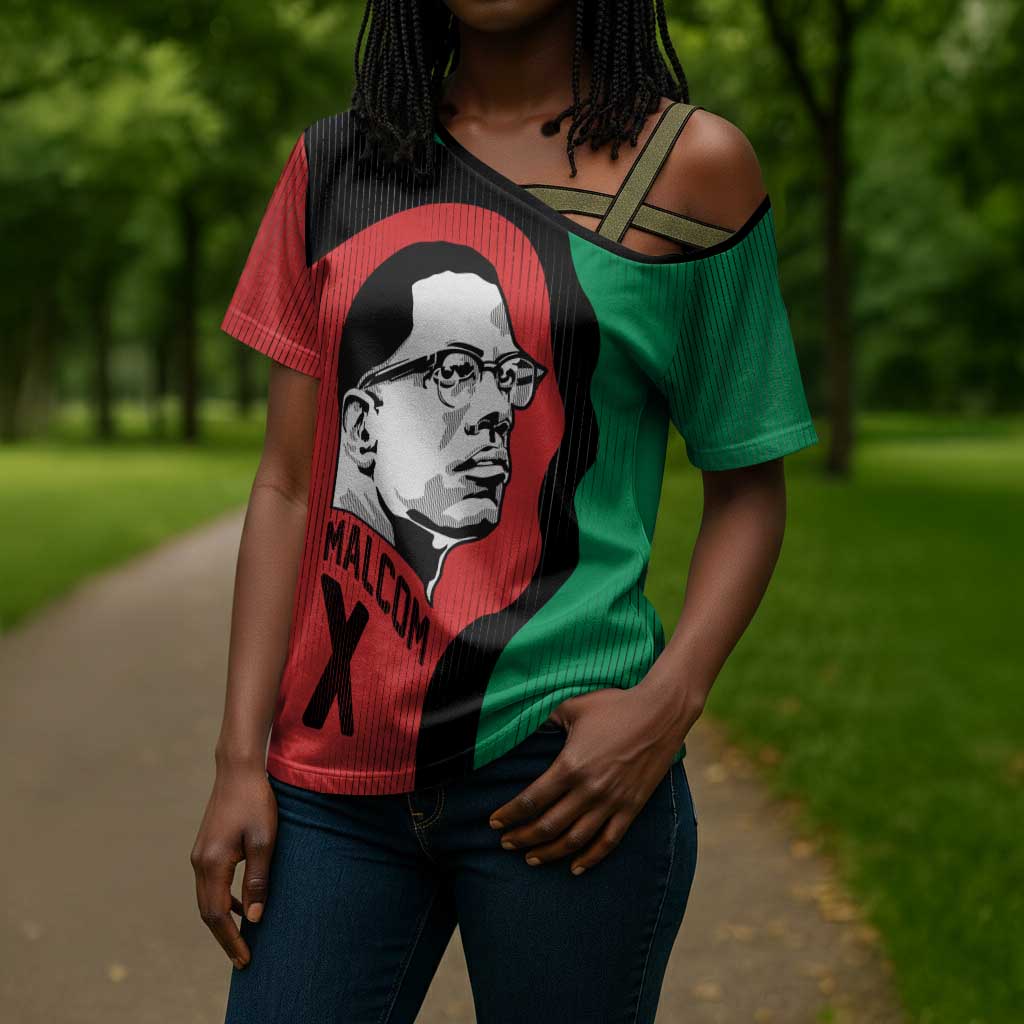 Malcolm X Cross Shoulder Shirt Truth Is on the Side of the Oppressed Quote Civil Rights Tribute - African Pride