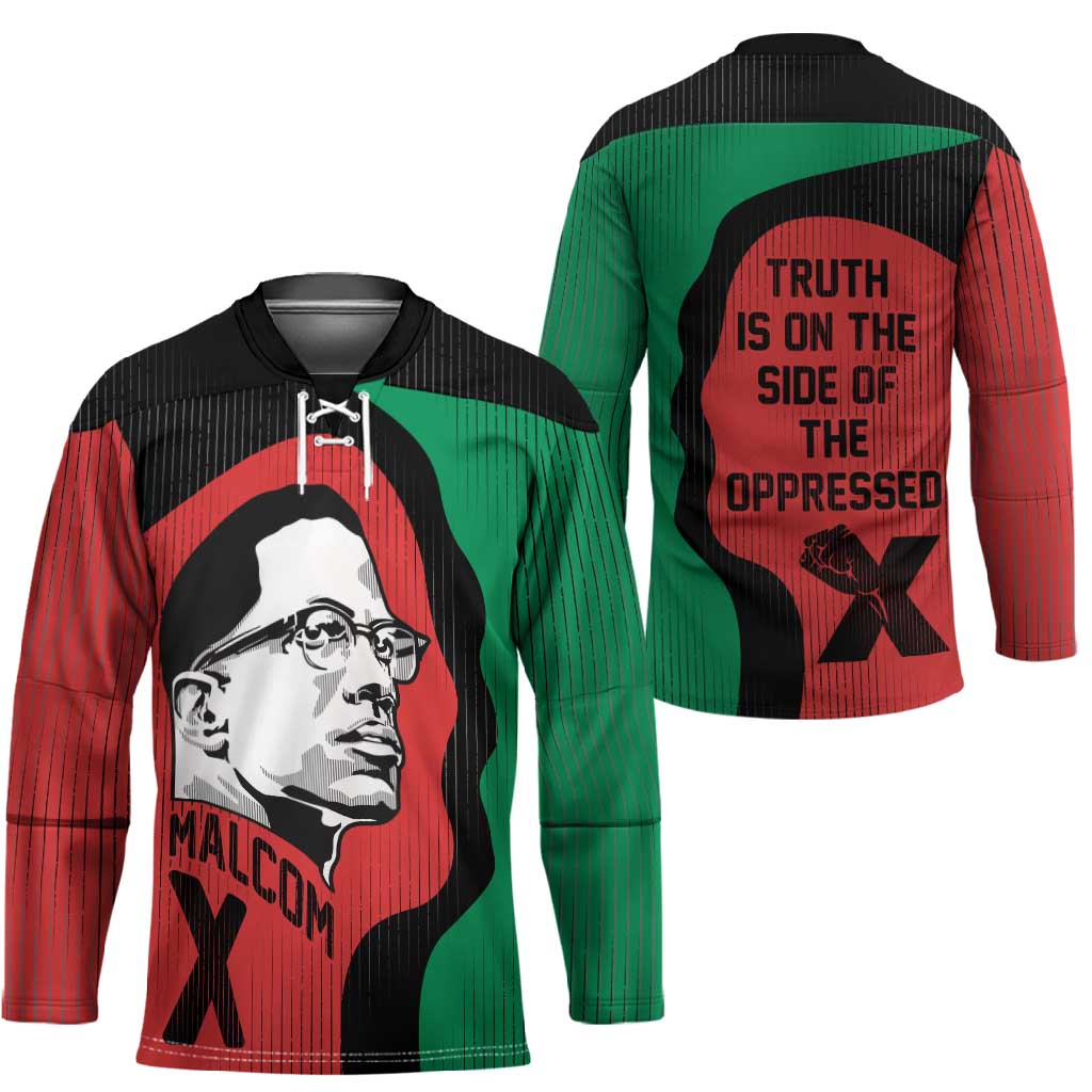 Malcolm X Hockey Jersey Truth Is on the Side of the Oppressed Quote Civil Rights Tribute - African Pride