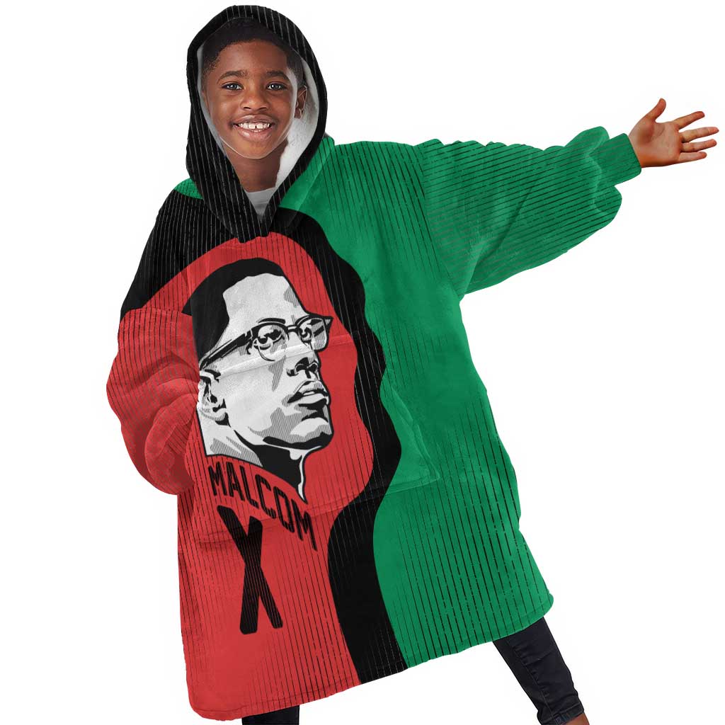Malcolm X Kid Wearable Blanket Hoodie Truth Is on the Side of the Oppressed Quote Civil Rights Tribute - African Pride