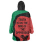 Malcolm X Kid Wearable Blanket Hoodie Truth Is on the Side of the Oppressed Quote Civil Rights Tribute - African Pride