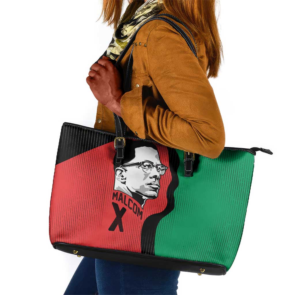 Malcolm X Leather Tote Bag Truth Is on the Side of the Oppressed Quote Civil Rights Tribute - African Pride