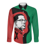 Malcolm X Long Sleeve Button Shirt Truth Is on the Side of the Oppressed Quote Civil Rights Tribute - African Pride