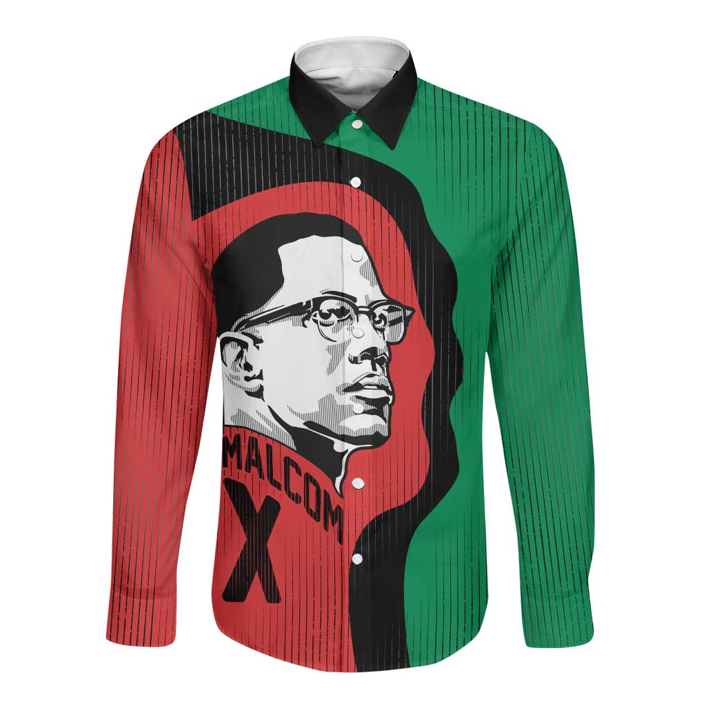 Malcolm X Long Sleeve Button Shirt Truth Is on the Side of the Oppressed Quote Civil Rights Tribute - African Pride