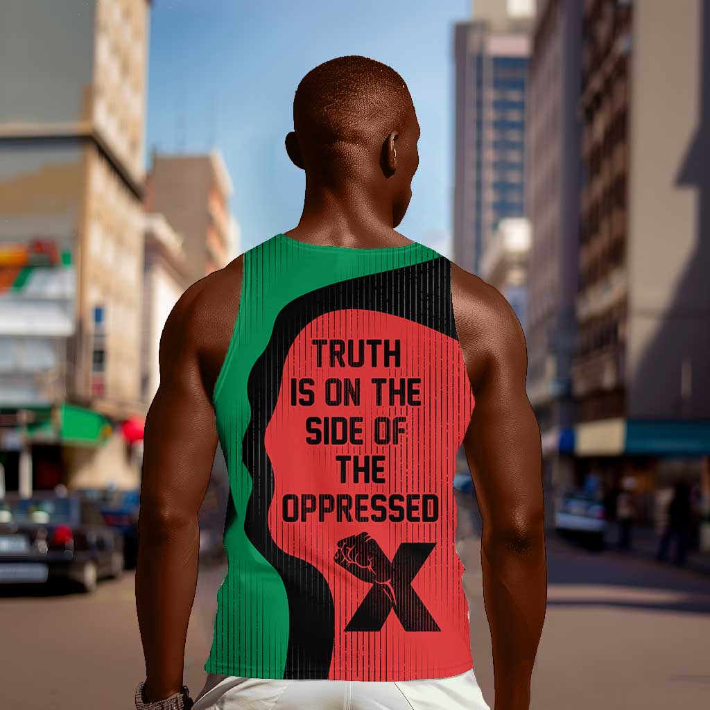 Malcolm X Men Tank Top Truth Is on the Side of the Oppressed Quote Civil Rights Tribute - African Pride